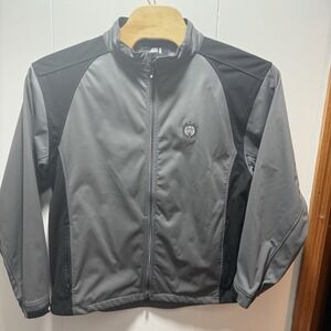 FJ FootJoy Golf Grey Black Jacket Full Zip Men's Size Large‎